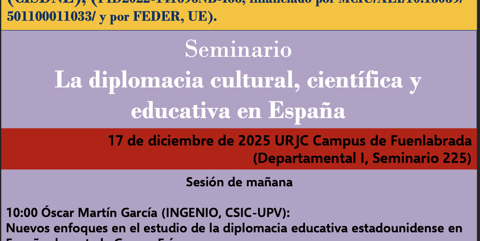 Seminario CISDNE sobre diplomacia cultural, científica y educativa en España 